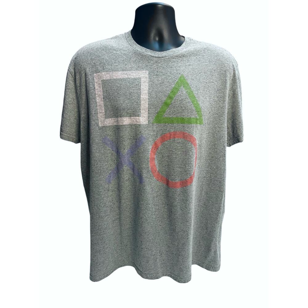 PlayStation Controller Button Symbols Gray T-Shirt Size‎ 2XL